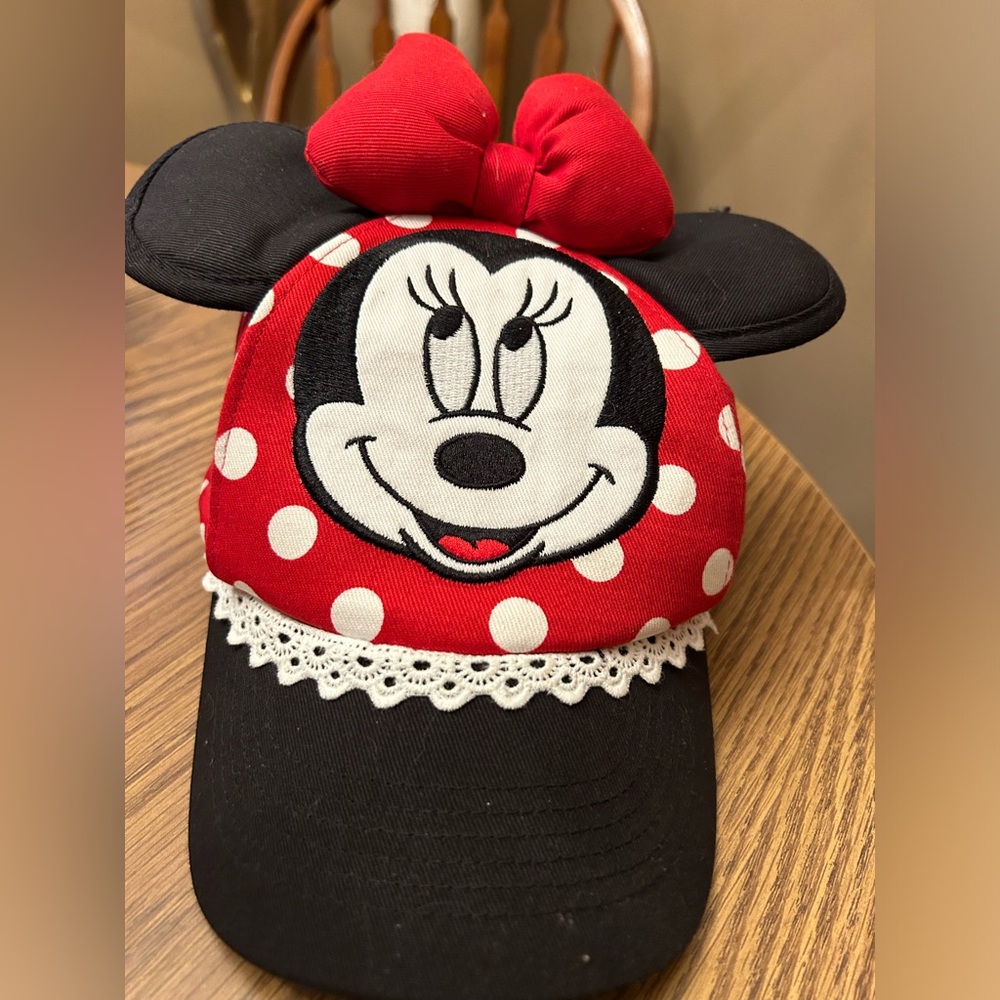 Minnie Mouse Girls Hat Cap Polka Dots Ears Blow Disney World - toddler s…